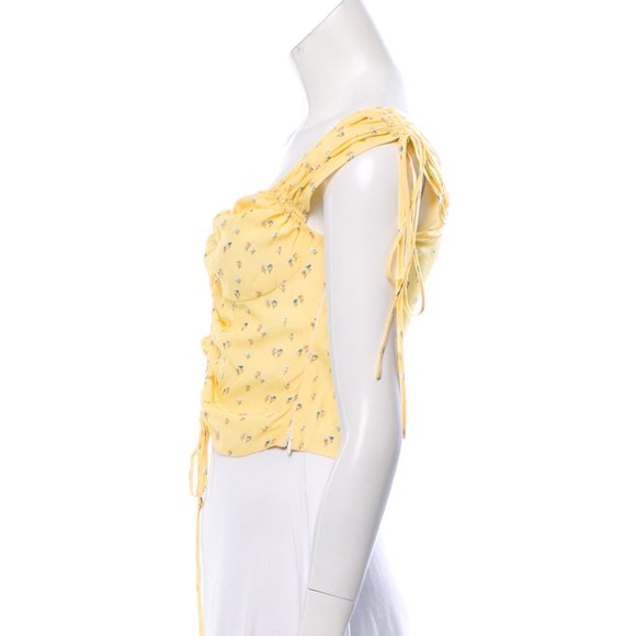 Jill Stuart Floral Print Square Neckline Crop Top - Picture 4 of 5